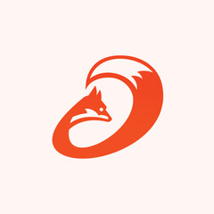an orange fox curved into a circular swirl logo