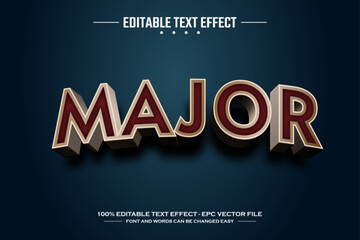 Major 3D editable text effect template - obrazy, fototapety, plakaty