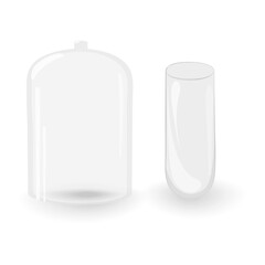 Transparent glass lid for covering and flask with shadow and highlights for many different uses 