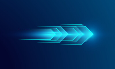 Abstract digital arrows technology dark blue background. Exchange and transfer concept. Vector Illustration