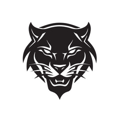 Panther in cartoon, doodle style. Isolated 2d vector illustration in logo, icon style, Eps 10, black and white. AI Generative