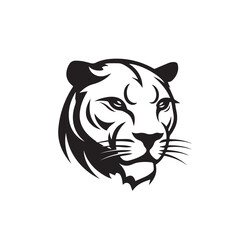 Panther in cartoon, doodle style. Isolated 2d vector illustration in logo, icon style, Eps 10, black and white. AI Generative