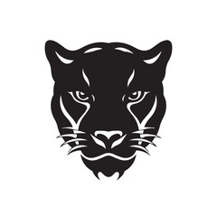 Panther in cartoon, doodle style. Isolated 2d vector illustration in logo, icon style, Eps 10, black and white. AI Generative