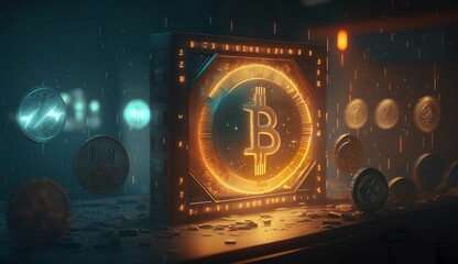 Digital Crypto Money Cryptocurrency Coins 