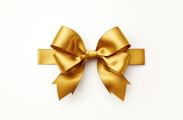 golden bow isolated on white background