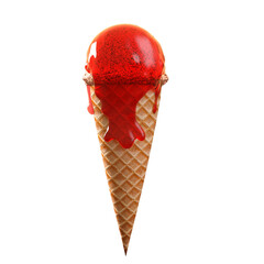 Ice Cream Melted isolated 3D render Ilustration