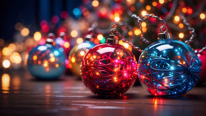 Twinkling Christmas Lights and Baubles 2