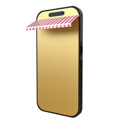 Phone Advertising Chart Mart theme isolated 3D render Ilustration