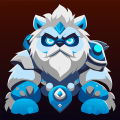 Yeti warrior Big eye cute full body