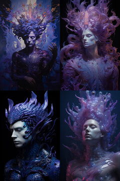 imagens de pessoas roxas futuristicas mar