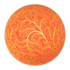 Red Gold Ornament Ball Lantern Lamp isolated 3D render Ilustration