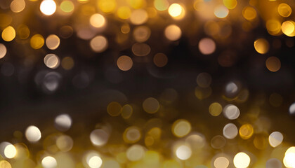 Obraz premium Abstract gold glitter bokeh background with text space 
