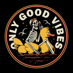 skull with surf and summer theme