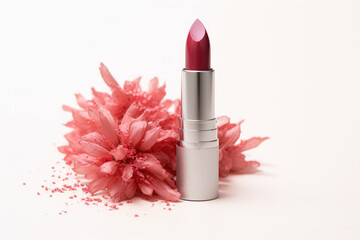 Lipstick against a flower backdrop