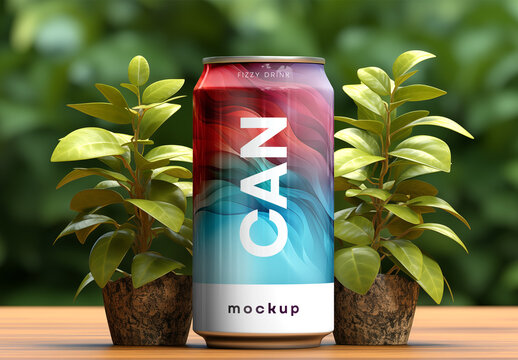 Fizzy Packaging Can Mockup Design Generated with AI