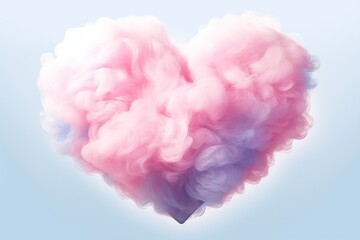 Cotton Candy Heart shaped, illustration, cotton Candy lovers illustration, Generative Ai 