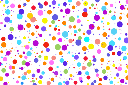 Background PNG of multi-colored dots on a transparent background for design and creativity 