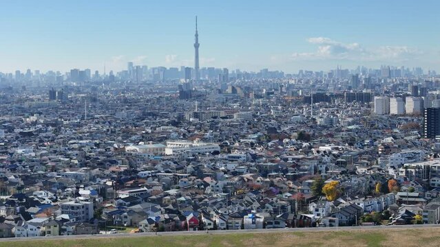 東京スカイツリー、日本のドローン映像、東京都、千葉県