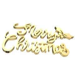 The Gold text  for Christmas or Holiday concept 3d rendering