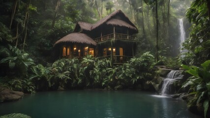 Jungle House Landscape Background Very Cool