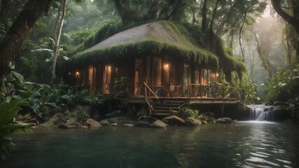 Jungle House Landscape Background Very Cool