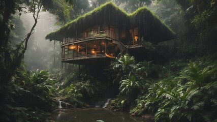 Jungle House Landscape Background Very Cool
