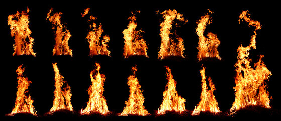 heat energy light Burning fuel, 5 pictures on a black background.