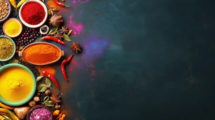 Holi Food Fiesta Banner with Space
