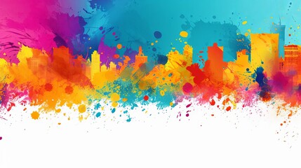 Fototapeta premium Holi Street Art Themed Banner