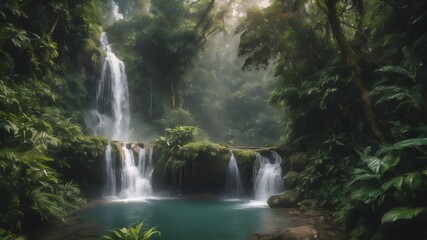 Obraz premium Jungle House Landscape Background Very Cool