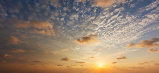 Naklejka na ściany i meble Beautiful dramatic scenic sunset sky background