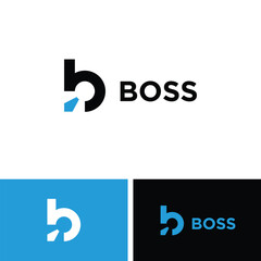 Initial B with tie, Boss logo design