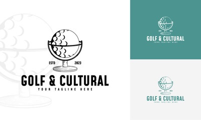 Golf Ball for the Sports Hand Drawn Symbol Logo Vector, Golf World logo template
