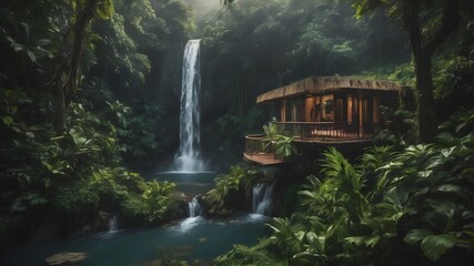 Fototapeta premium Jungle House Bacground Very Cool