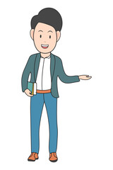 Isolated Teacher Cartoon Clipart Vector
