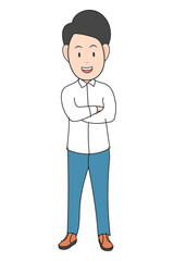 Isolated Employee Character Clipart Vector
