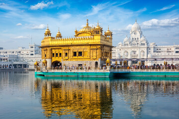 Sikh gurdwara Golden Temple (Harmandir Sahib) holy place of Sikihism. Amritsar, Punjab, India - 687353093