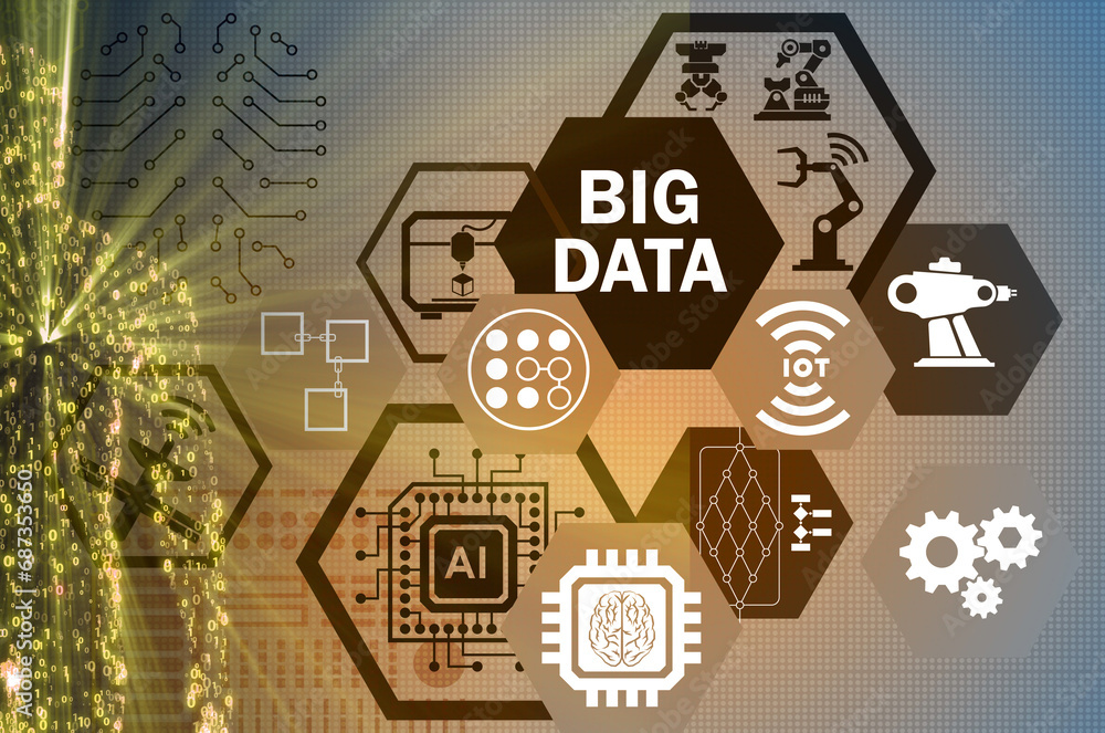 Aufkleber big data computing concept of modern it technology