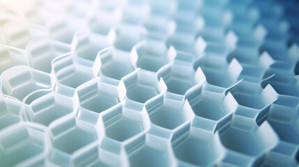 A white honeycomb type pattern with white material. Generative AI. 