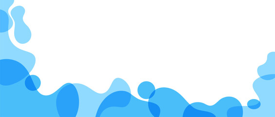 Business card border frame blue wavy flat background illustration