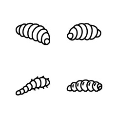 Set of Larva icon for web app simple line design