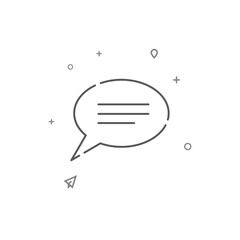 Chat, dialogue simple vector line icon. Symbol, pictogram, sign isolated on white background. Editable stroke. Adjust line weight.