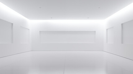 The Room of Infinite Possibilities. Absolute blank white room.