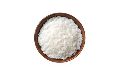 Fototapeta na wymiar Bowl with boiled white rice on wooden table