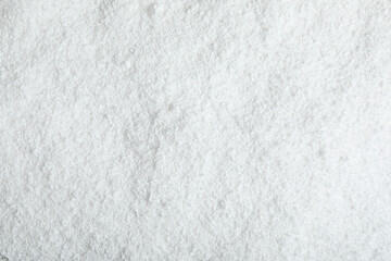 Pile of white snow as background, top view