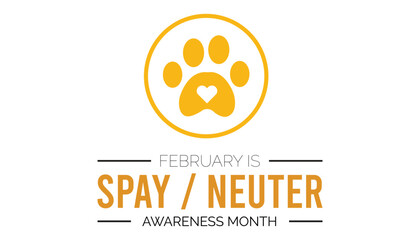 Vector illustration on the theme of Spay and Neuter awareness month observed each year during February.banner, Holiday, poster, card and background design.