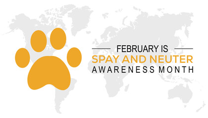Vector illustration on the theme of Spay and Neuter awareness month observed each year during February.banner, Holiday, poster, card and background design.