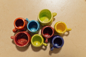 Colorful Assortment of Miniature Mugs