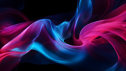 abstract colour background with blue and pink waves. AI Generative
