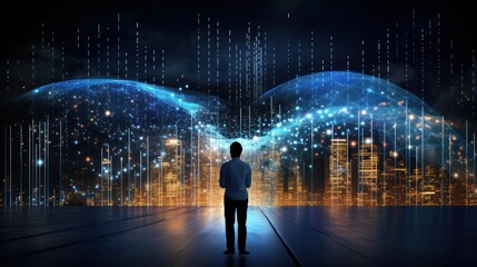 Obraz premium Big data connection technology, can be used for display or montage your products, technology, businessman, digital, business, innovative, computer, tech, networking